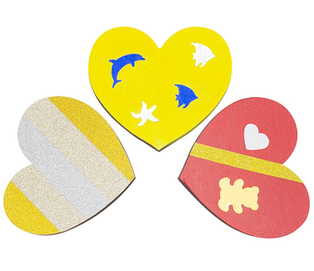 Canvas - schilderpaneel - hart - set van 10