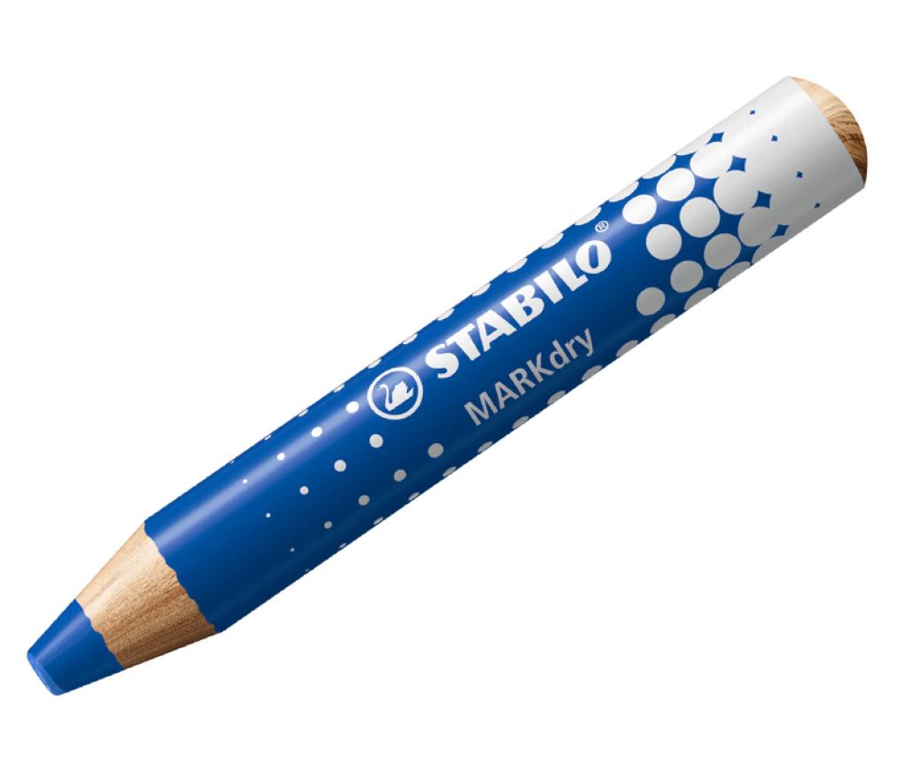 Potloden - whiteboard - Stabilo MARKdry - klaspakket - blauw - set van 30 + 2 slijpers