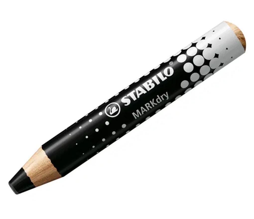 Potloden - whiteboard - Stabilo MARKdry - klaspakket - zwart - set van 30 + 2 slijpers