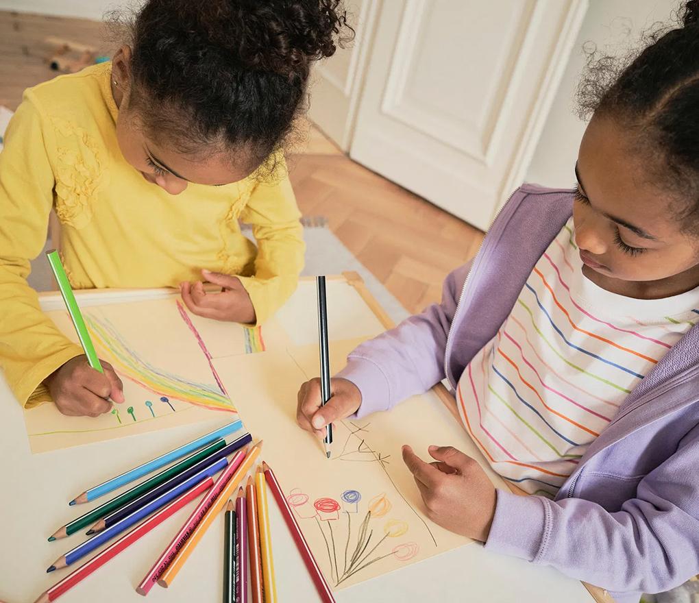 Potloden - kleurpotloden - Stabilo Trio Thick - driehoekig - dik - koker - set van 38 assorti