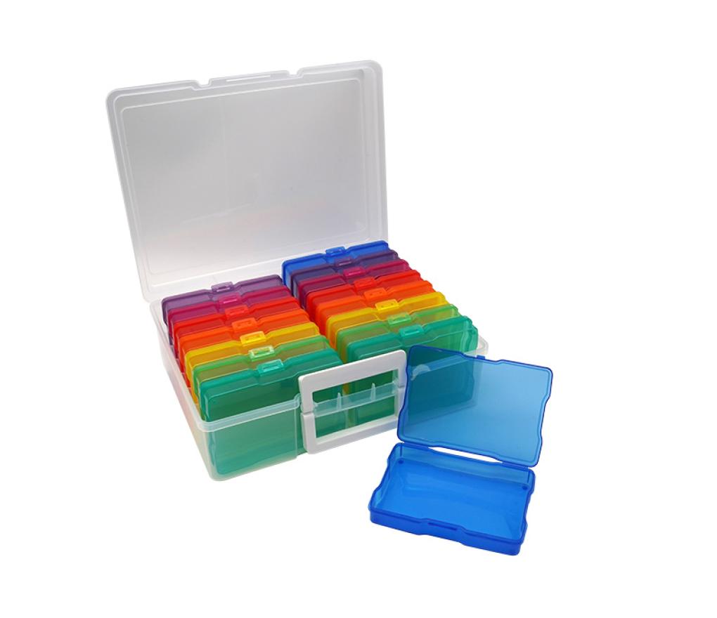 Opbergdoos - multifunctioneel - fotobewaarbox - organizer - regenboog - per set