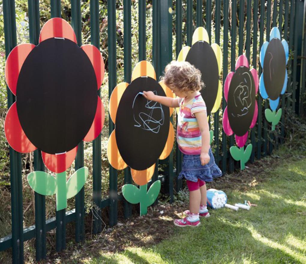 Krijtborden - bloemen - margrieten - set van 5