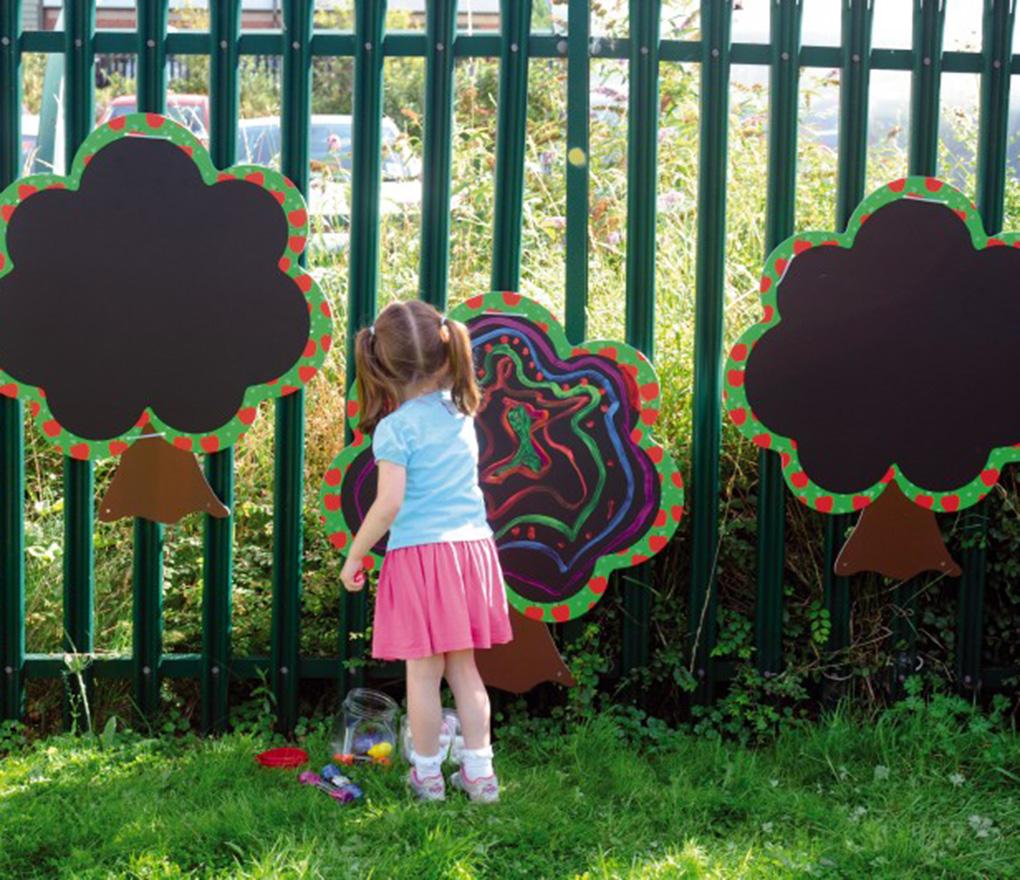 Krijtborden - bomen - set van 3