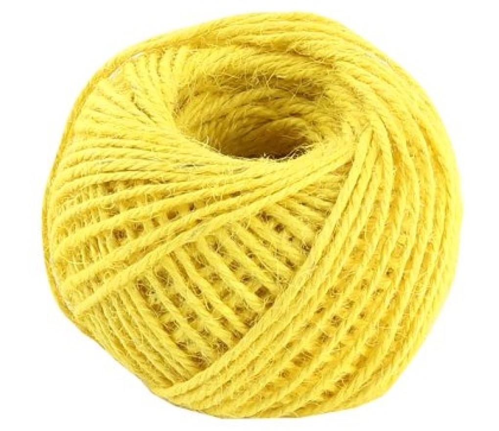 Jute touw geel bol/100 g - Per stuk