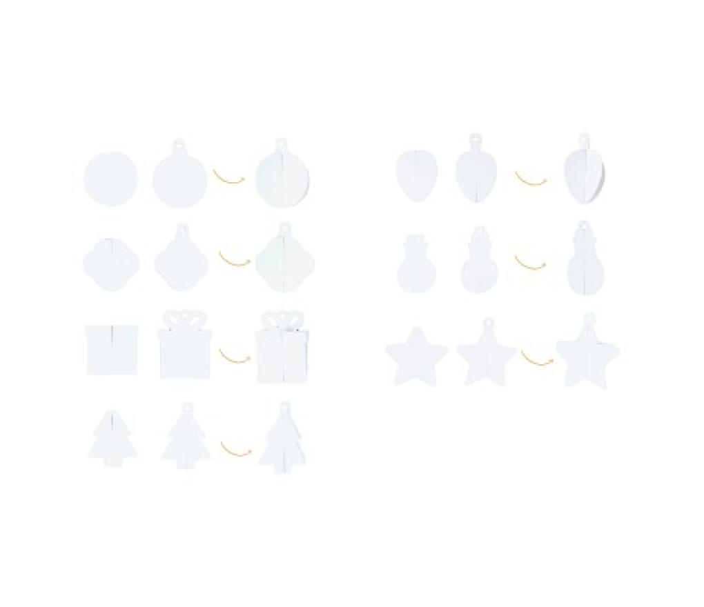 Kartonnen hangers 2D om te decoreren kerst set/25 - Per pak