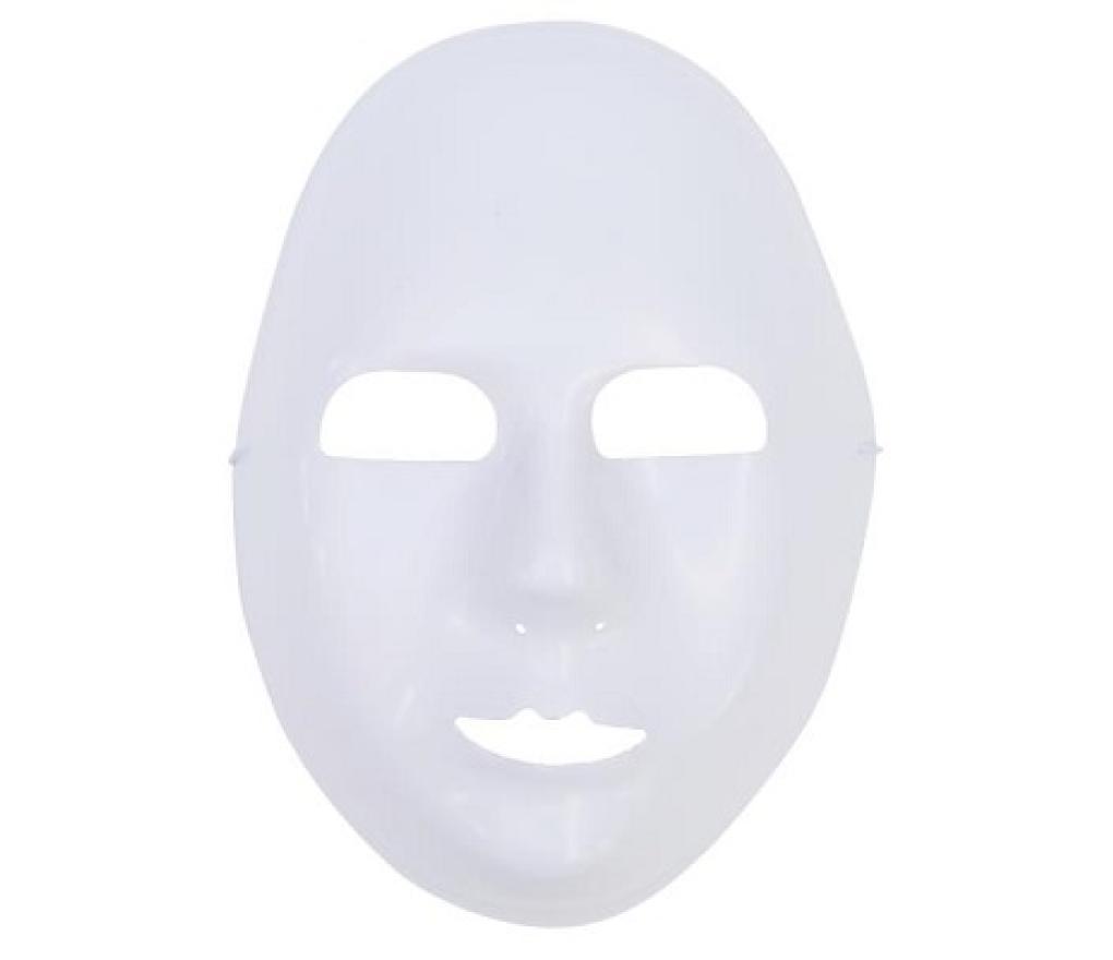 Maskers 3D plastic blanco 26,5 cm pak/12 - Per pak