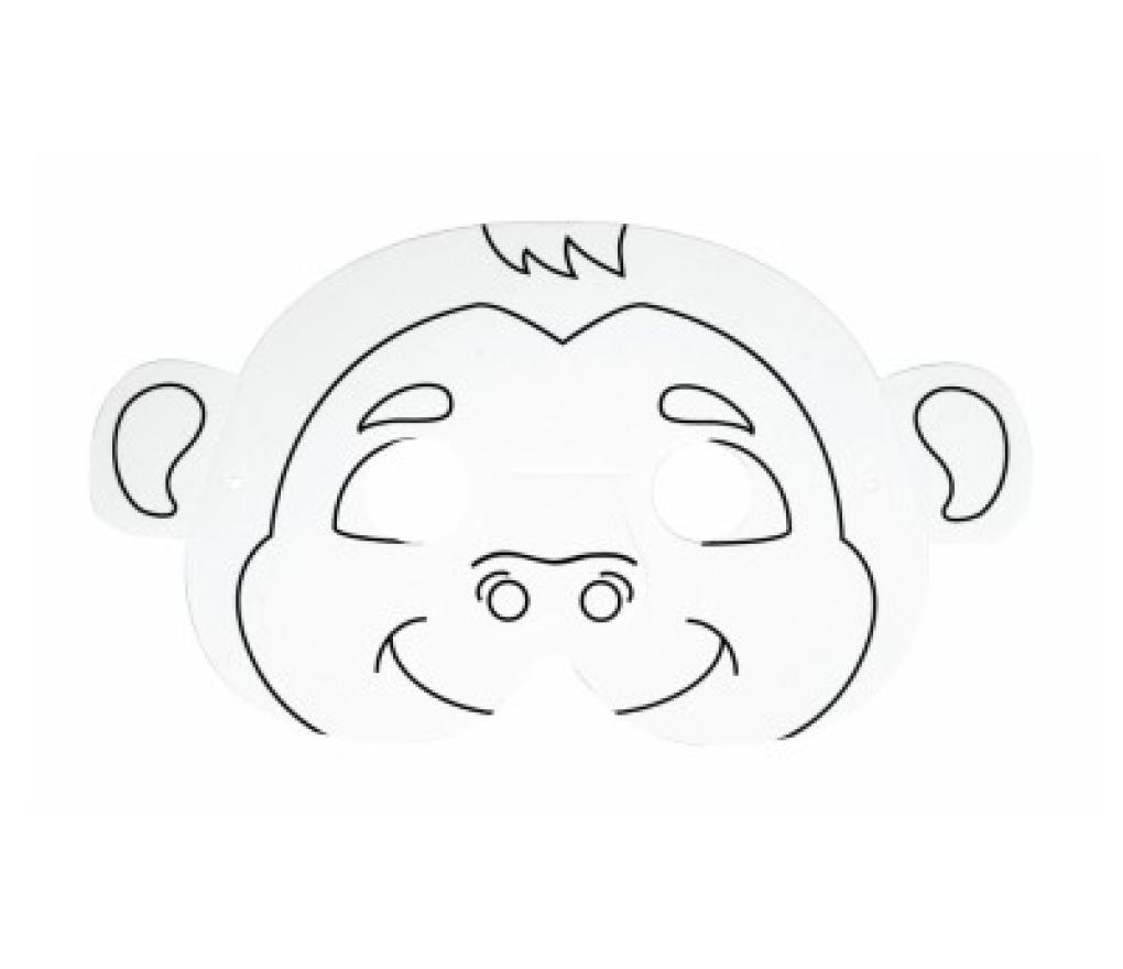 Maskers karton blanco assorti dieren pak/5 - Per stuk