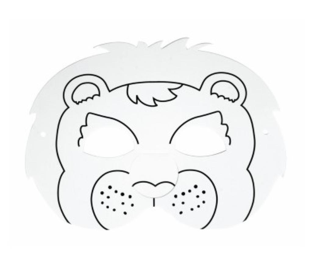 Maskers karton blanco assorti dieren pak/5 - Per stuk