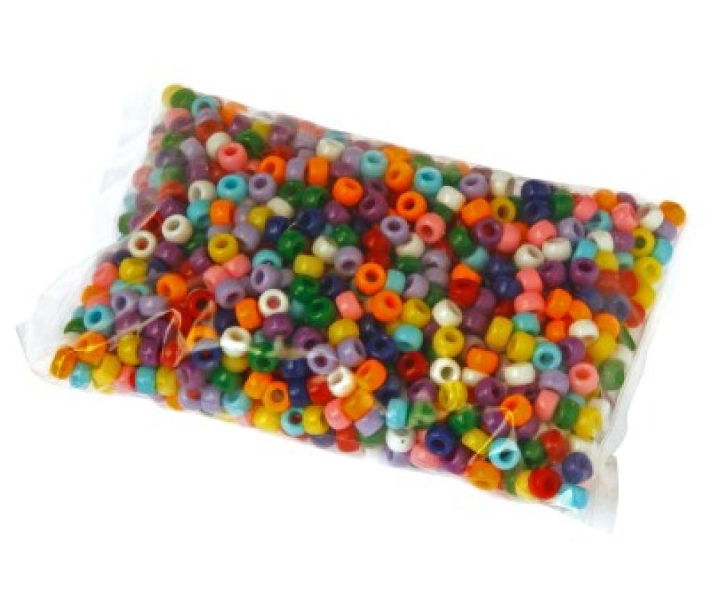 Parels kunststof rond 6 x 9 mm assorti kleuren stuks/1000 - Per pak
