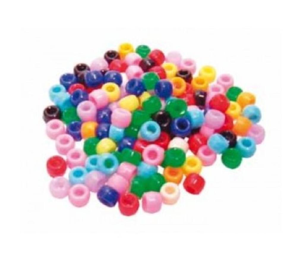 Parels kunststof rond 6 x 9 mm assorti kleuren stuks/1000 - Per pak