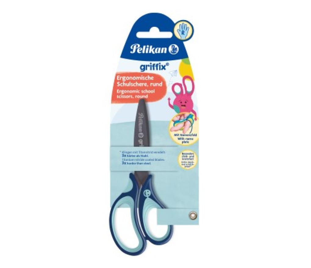 Schaar Griffix titanium 14 cm ronde punt soft grip rechtshandig - Per stuk