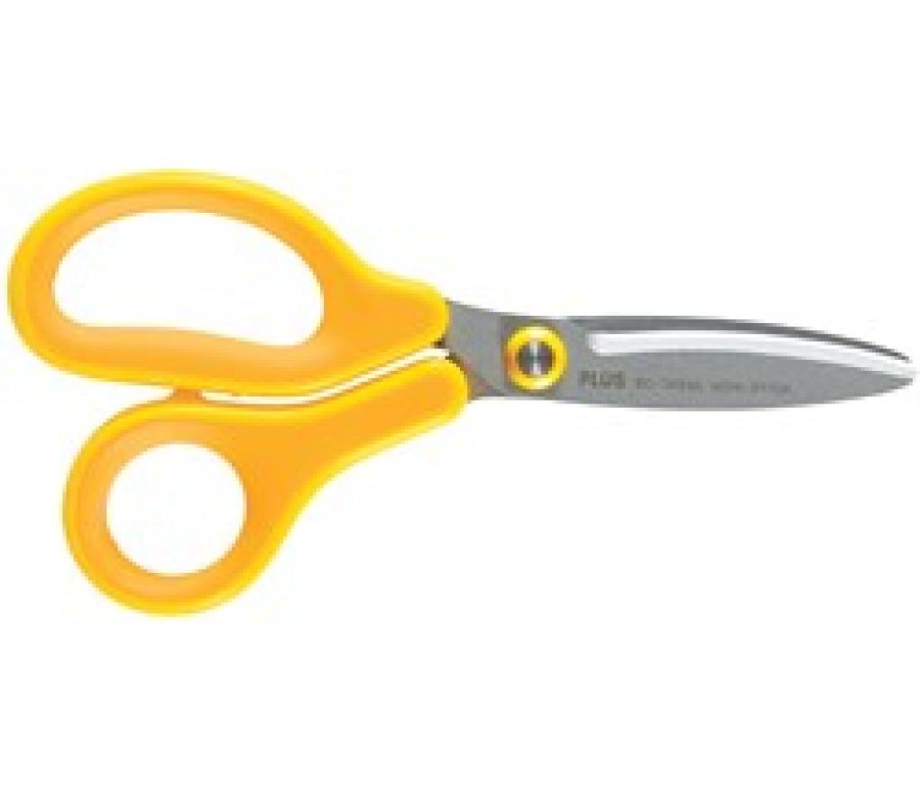 Schaar Plus Convex Fitcut soft grip 14,5 cm linkshandig geel - Per stuk