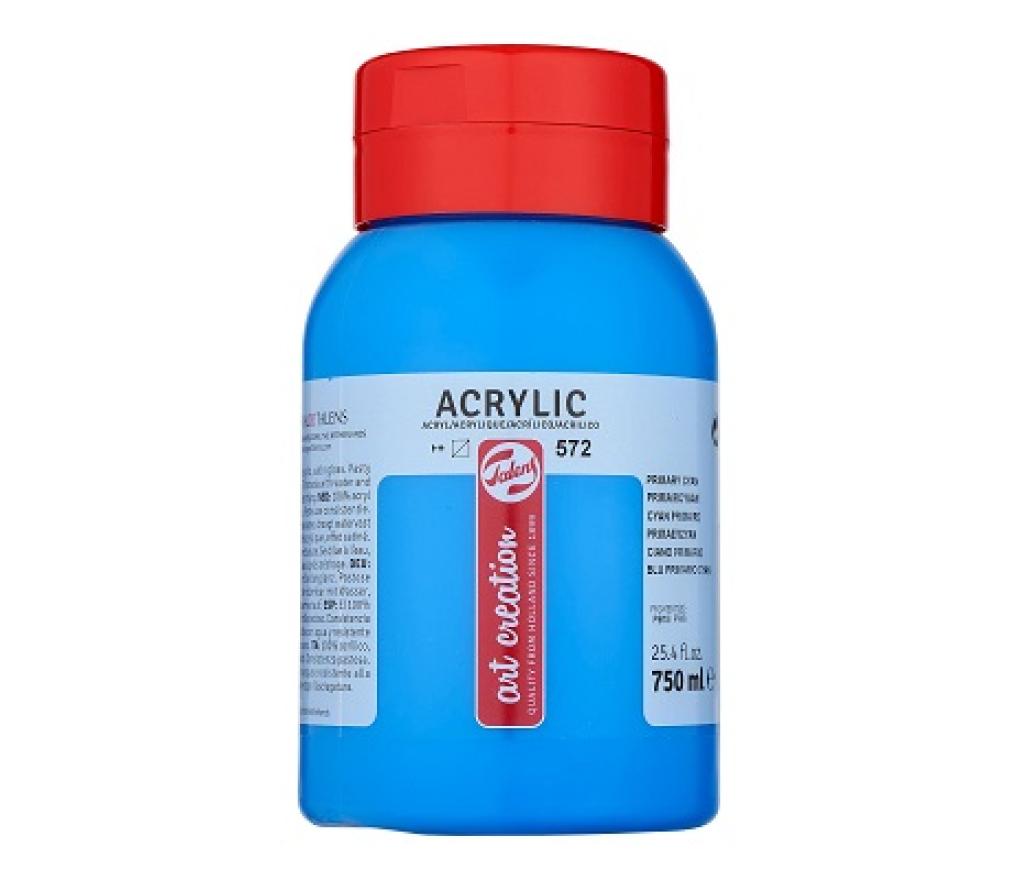 Talens Art Creation acrylverf 750 ml cyaan 572 - Per stuk