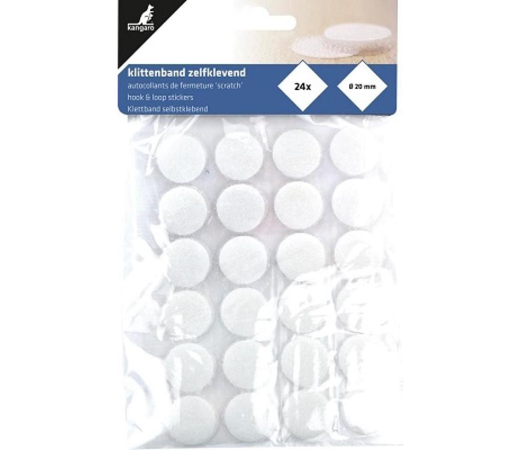 Velcro rond diameter 20 mm zelfklevend zak/24 - Per pak