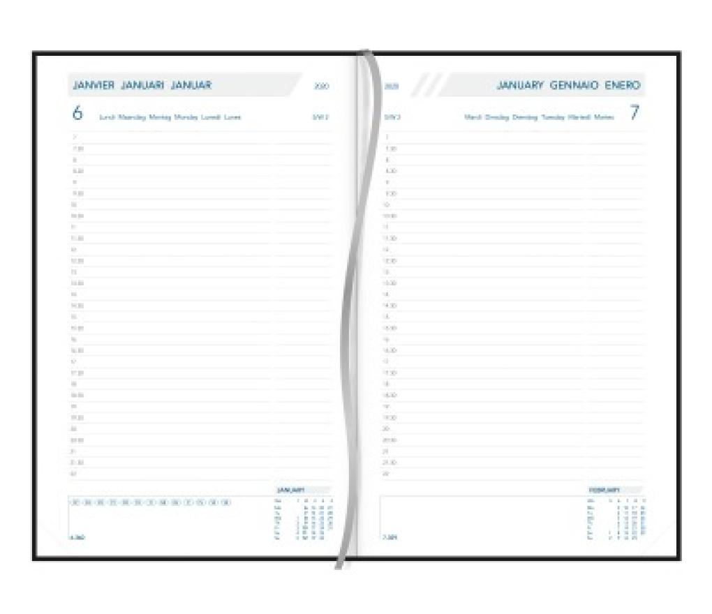 Agenda bureelmodel Daily 140 x 210 mm 1D/1P balacron gewatteerd - Per stuk