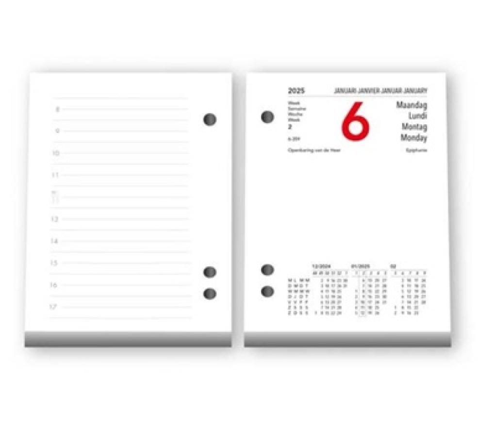 Memoblok omlegkalender 84 x 120 mm meertalig 1D/2P - Per stuk