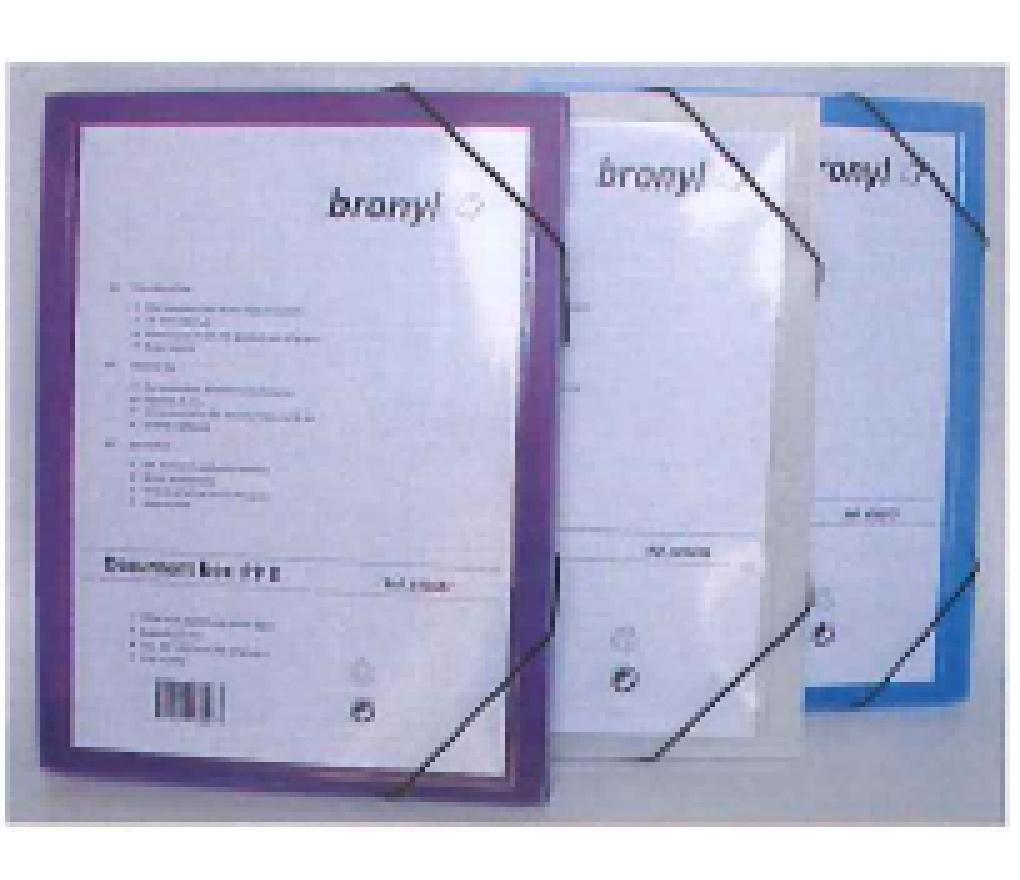 Documentenbox Bronyl A4 25 mm plastic panorama blauw transparant - Per stuk