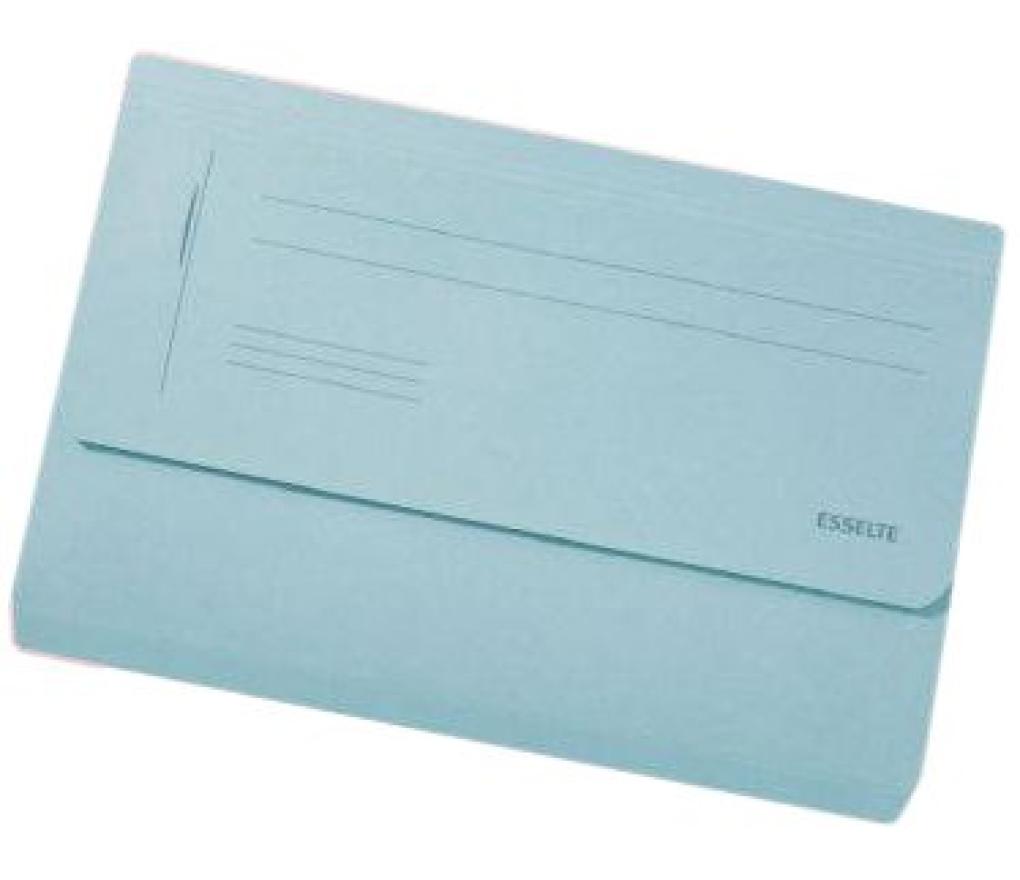 Dossiermap Esselte Pocketfile Folio karton blauw doos/25 - Per pak