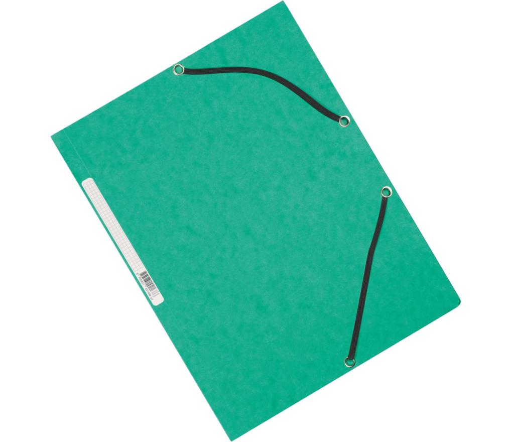 Elastomap 3 kleppen A4 karton groen - Per stuk