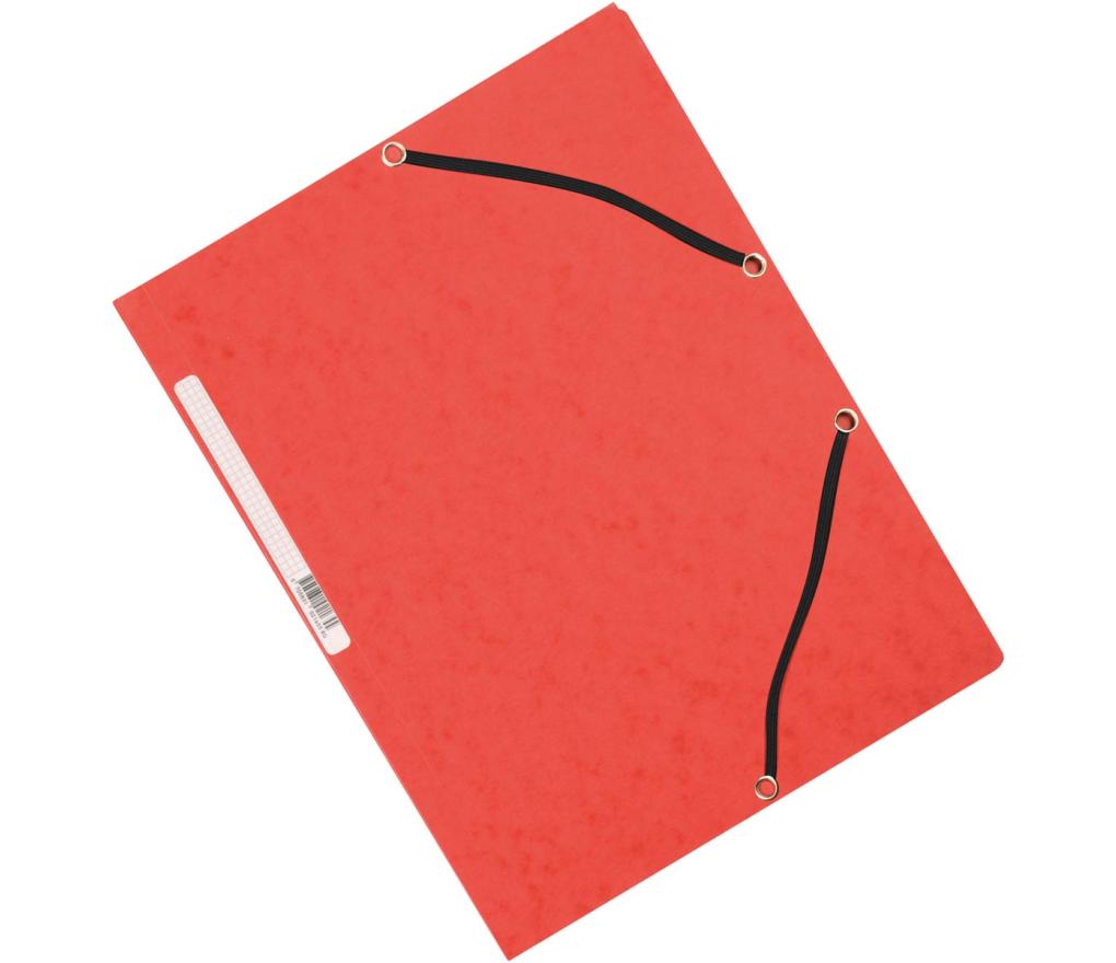 Elastomap 3 kleppen A4 karton rood - Per stuk