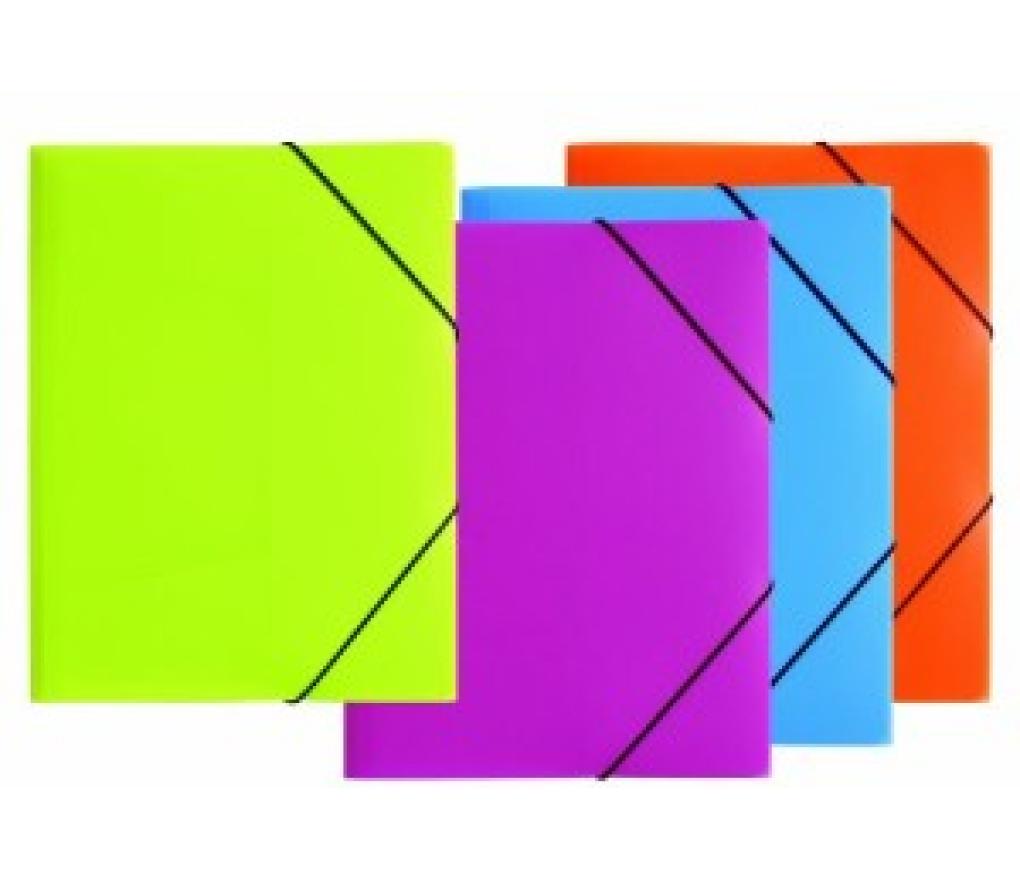 Elastomap 3 kleppen A4 plastic Pagna turkoois - Per stuk