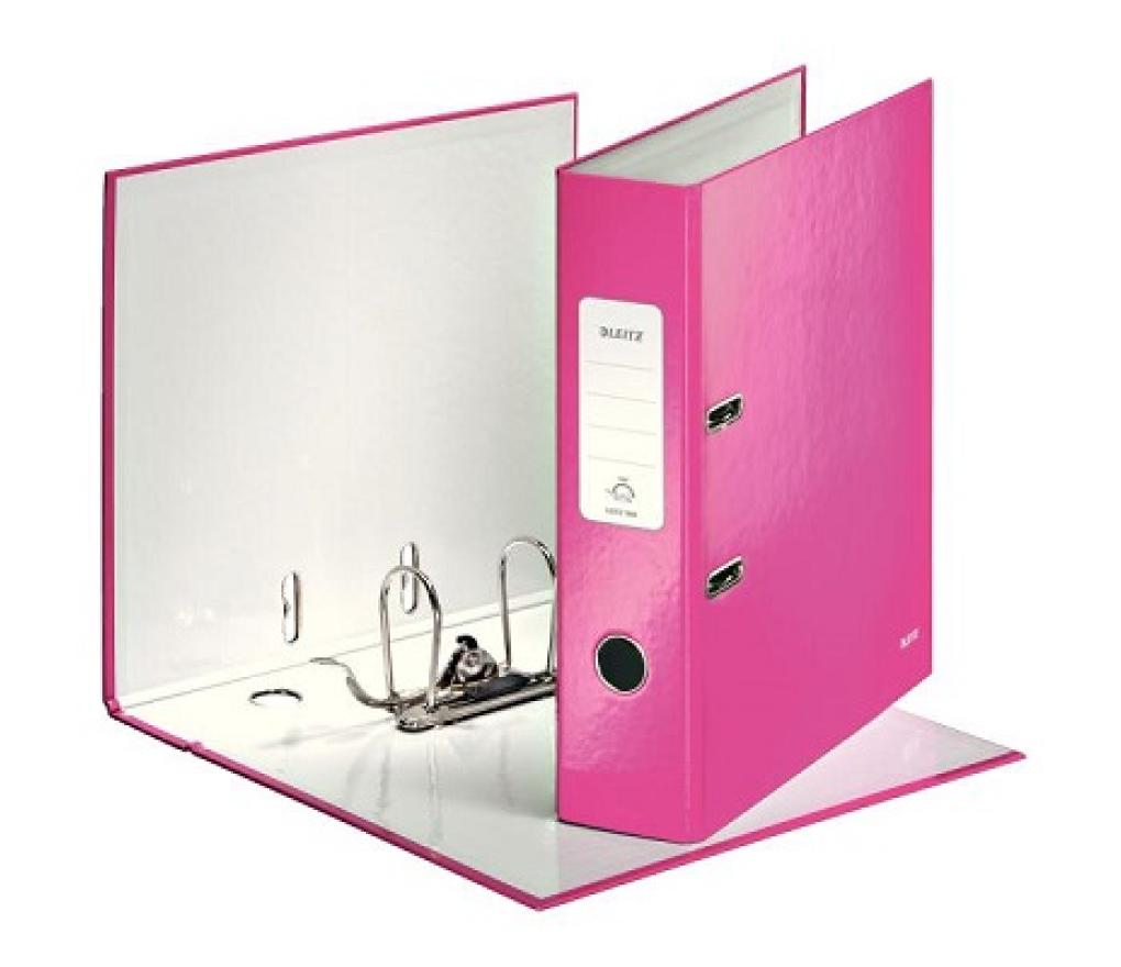 Klasseur A4 karton Leitz 1005 WOW 8 cm roze - Per stuk