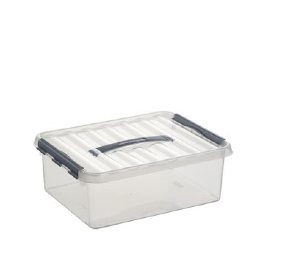 Opbergdoos met deksel Sunware Q Line 10L 40 x 30 x 11 cm transparant - Per stuk