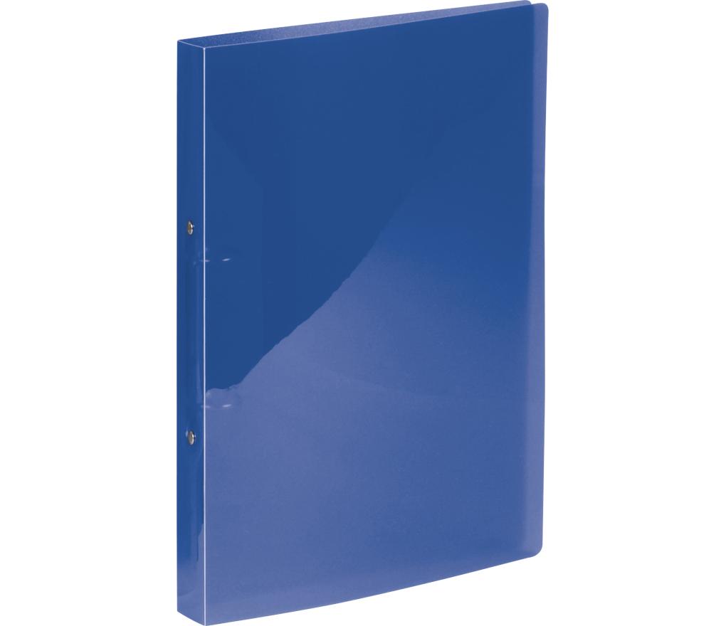 Ringmap A4 2 ringen 16 mm rug 2 cm polypropyleen blauw transparant - Per stuk