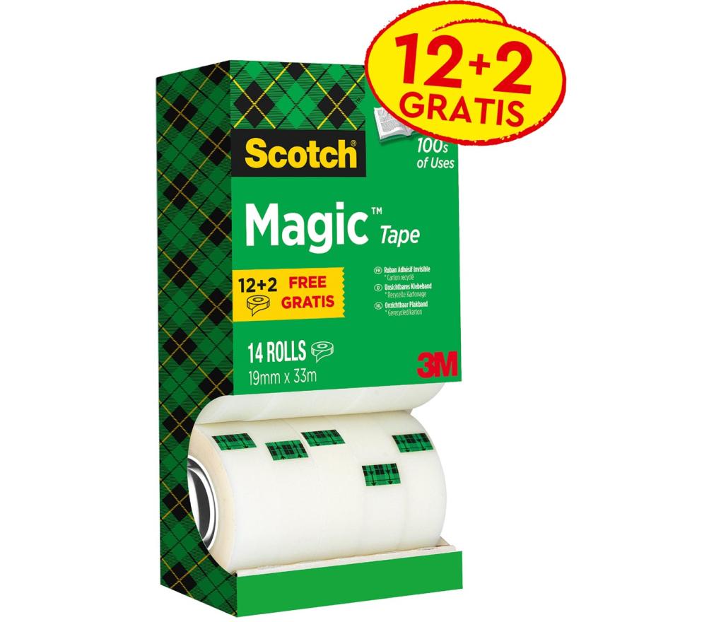 Kleefband Scotch Magic Tape 810 19 mm x 33 m value pack/14 - Per stuk