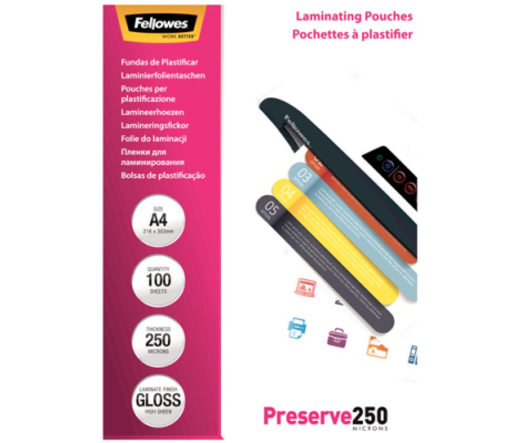 Lamineeretuis Fellowes A4 250 micron doos/100 - Per pak