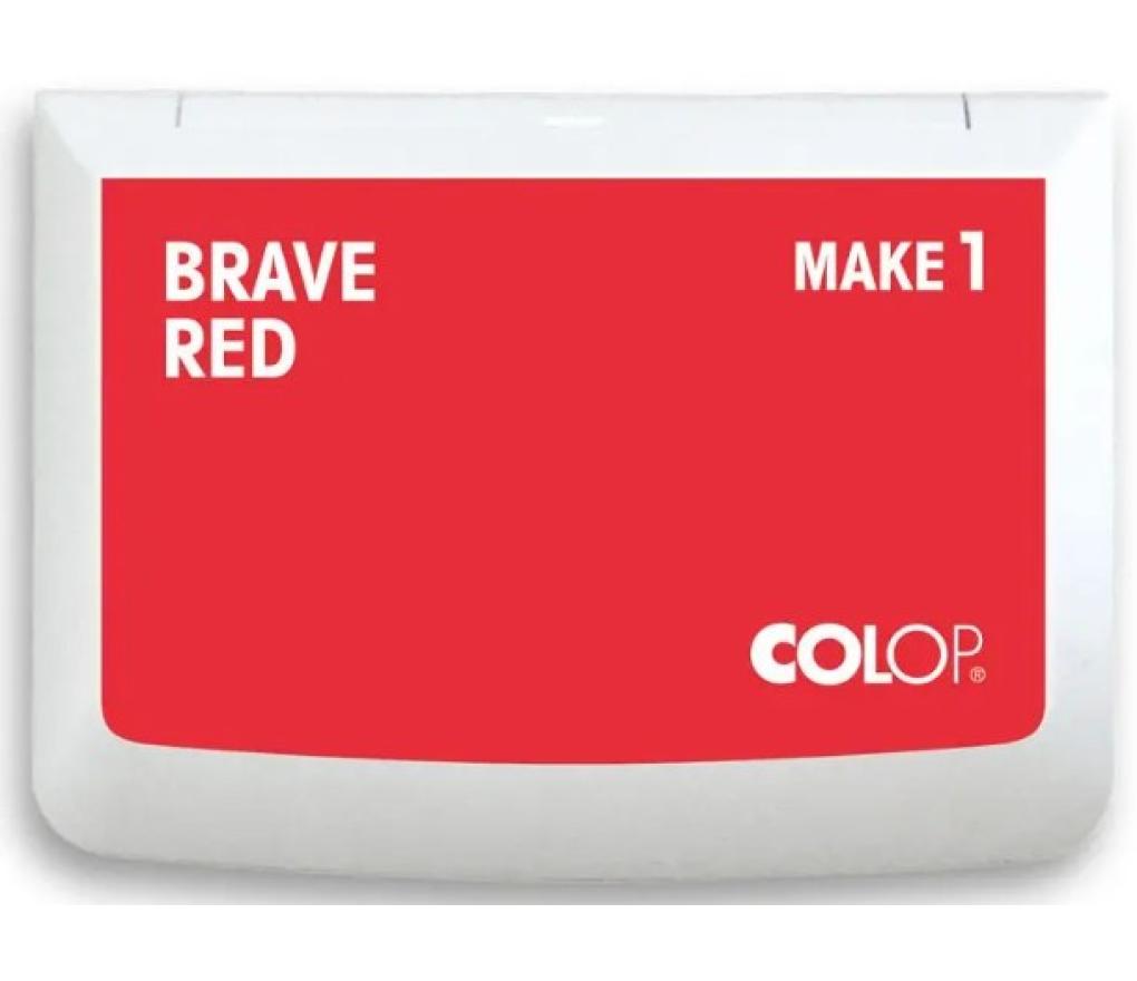 Stempelkussen Colop Make 1 9 x 5 cm waterbasis brave red - Per stuk