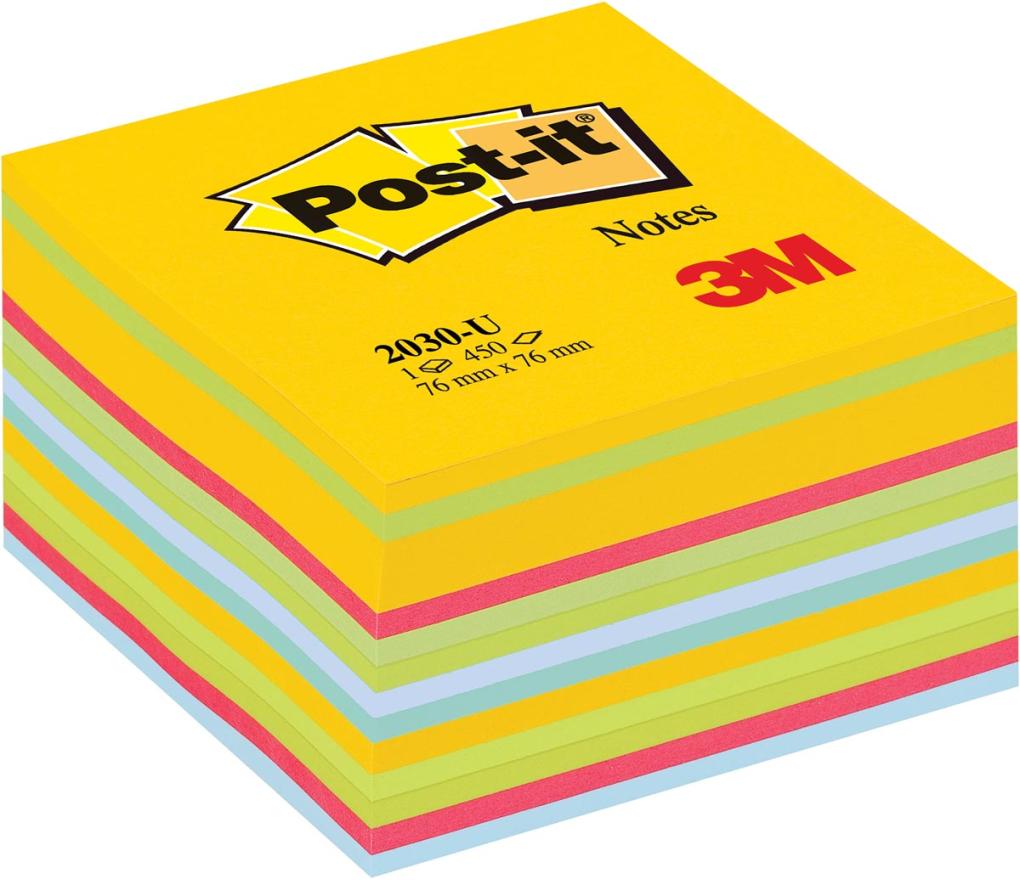 Post-it 3M 76 x 76 mm ultra rainbow memo kubus 450 vel - Per pak