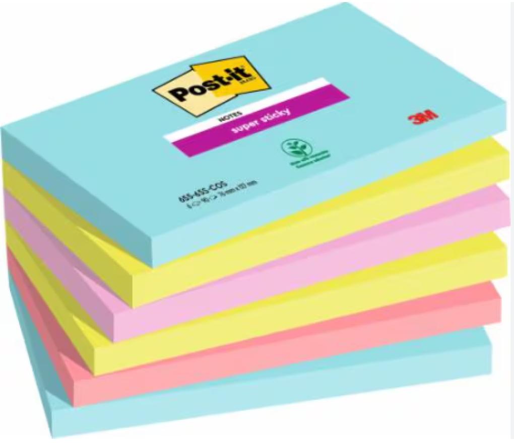 Post-it 3M Super Sticky 76 x 127 mm Cosmic pak/6 - Per pak
