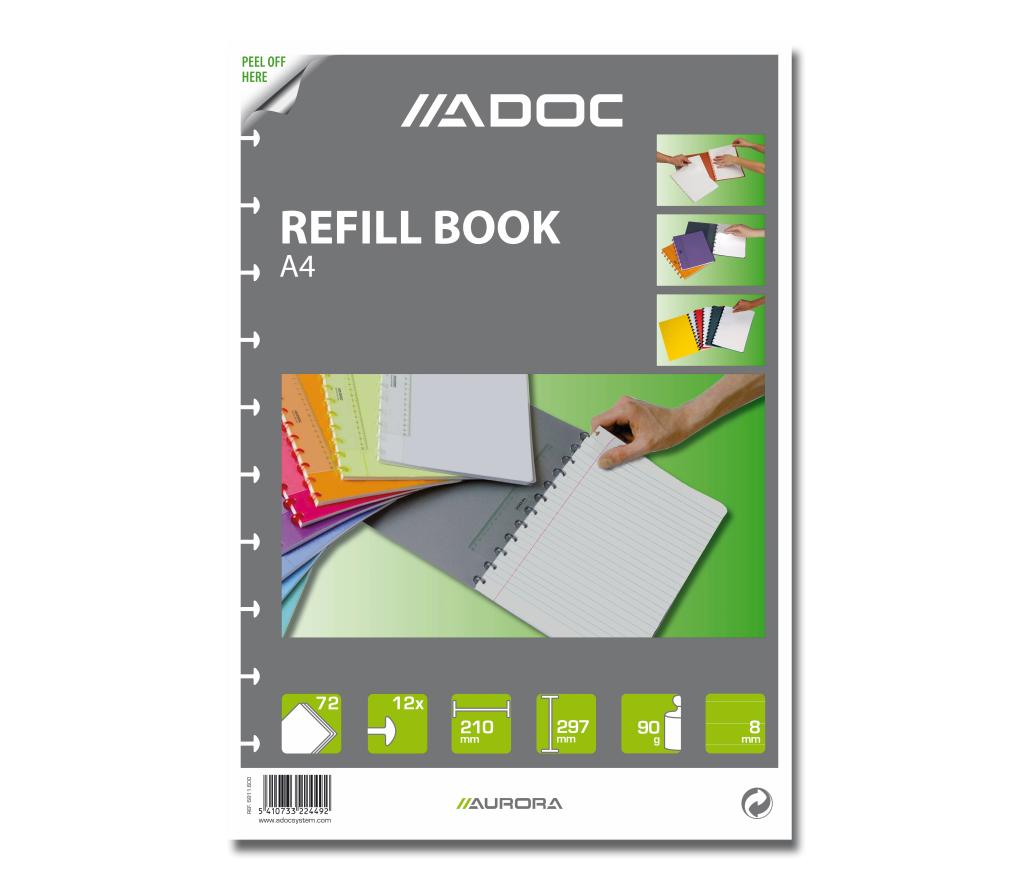 Vulling Adoc schrift A4 gelijnd - Per stuk
