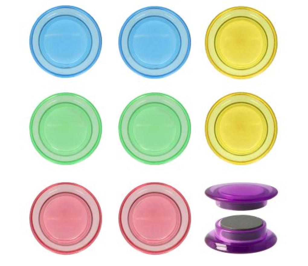 Magneet 30 mm diameter assorti transparante kleuren set/10 - Per pak