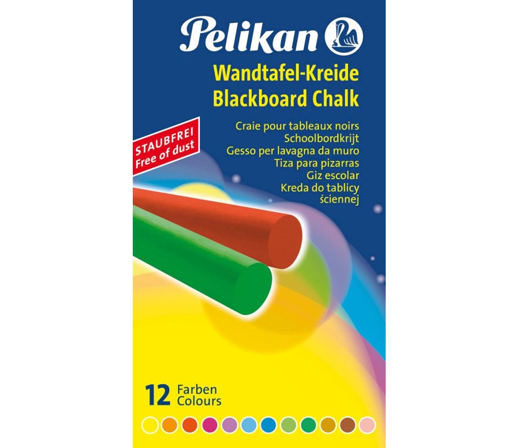 Bordkrijt Pelikan stofvrij assorti doos/12 - Per pak