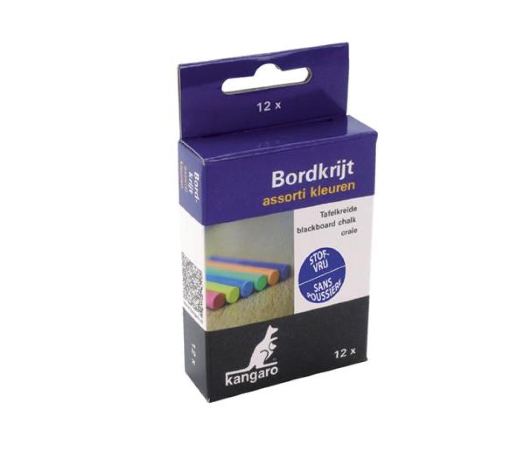 Bordkrijt stofvrij assorti doos/12 - Per pak