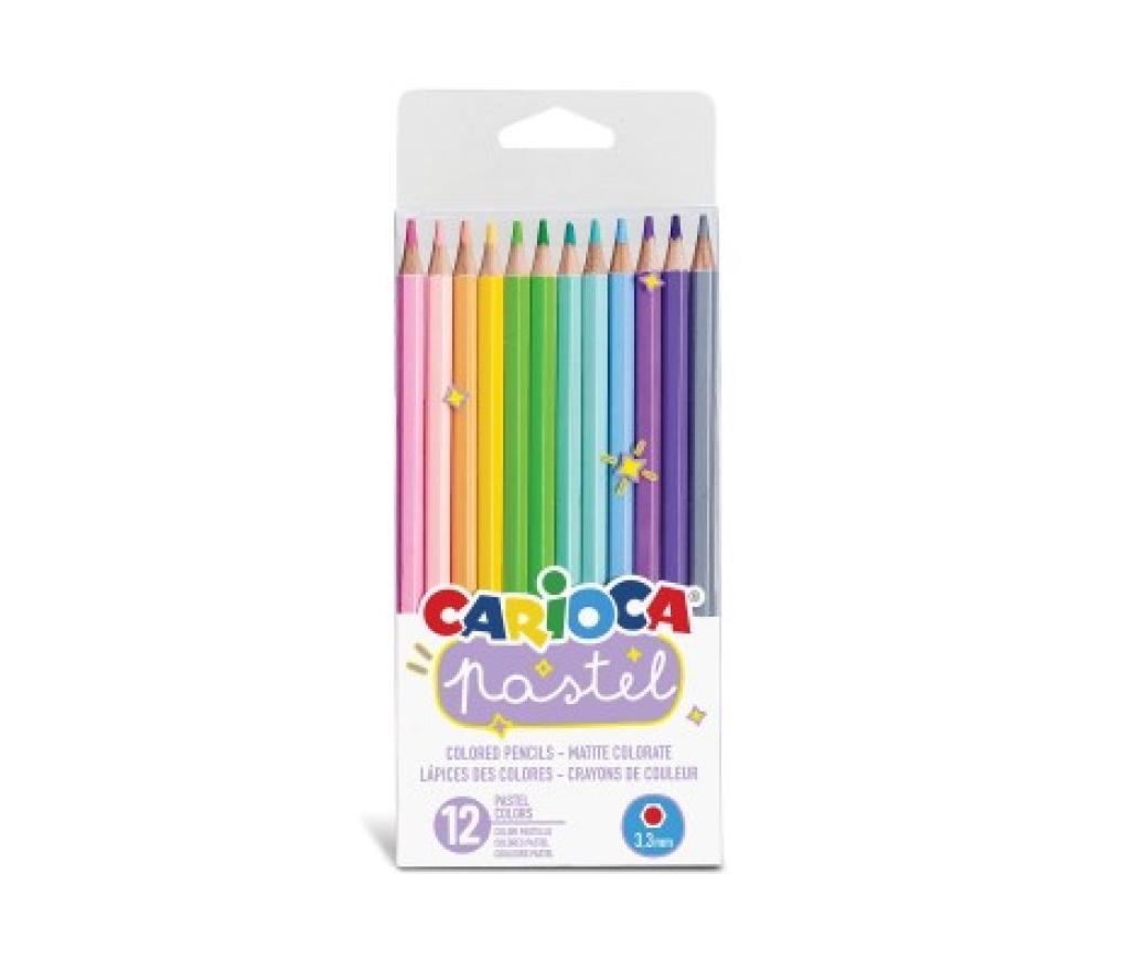 Kleurpotloden Carioca Pastel etui/12 - Per pak