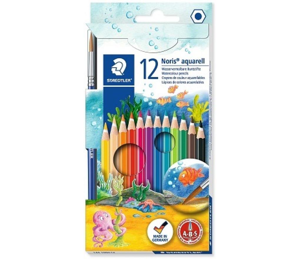 Kleurpotloden Staedtler Noris Aquarel etui/12 + penseel - Per pak