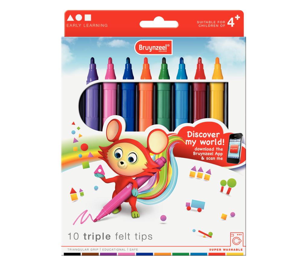 Kleurstiften Bruynzeel Color Express triple grip etui/10 - Per pak