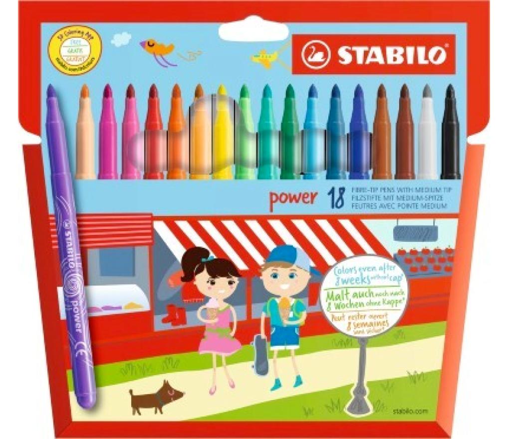 Kleurstiften Stabilo Power etui/18 - Per pak