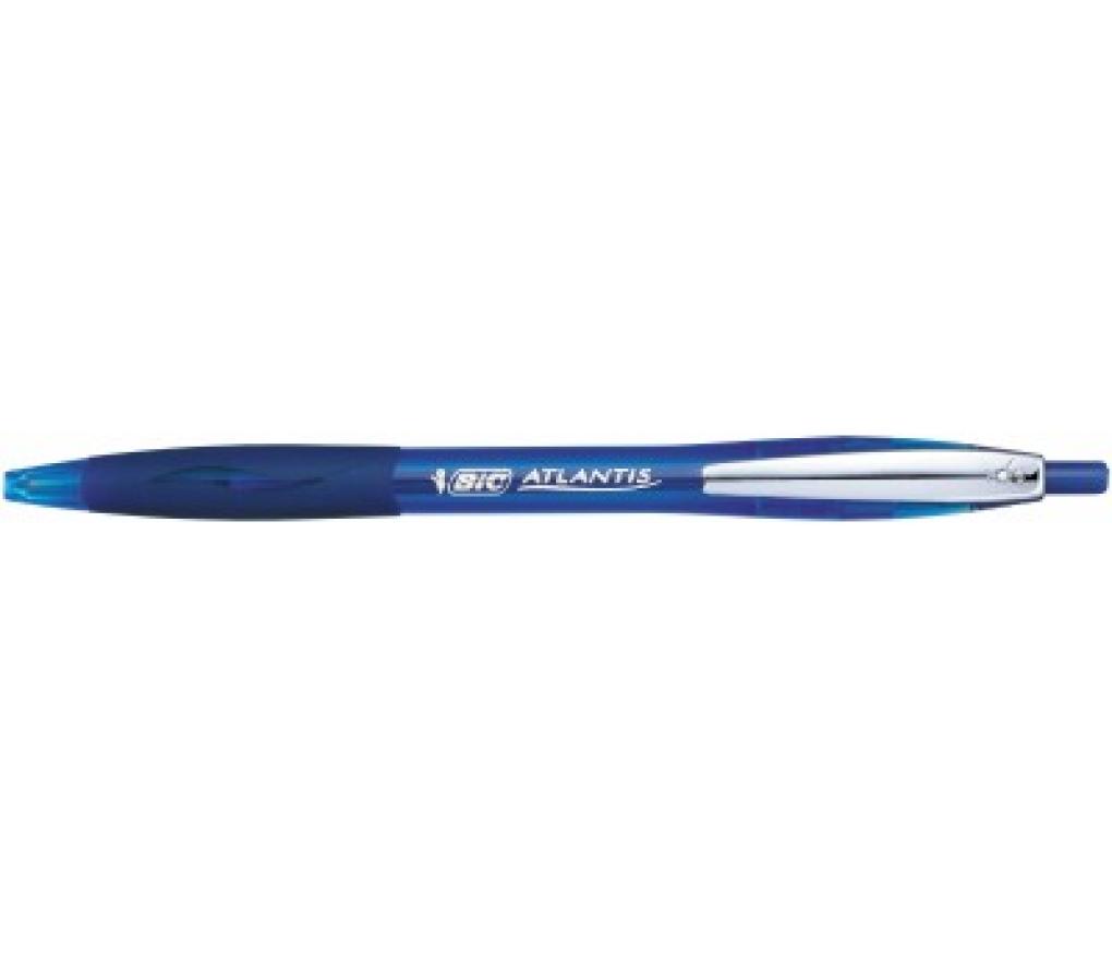 Kogelpen Bic Atlantis Soft Metal Clip 1,0 mm blauw - Per stuk