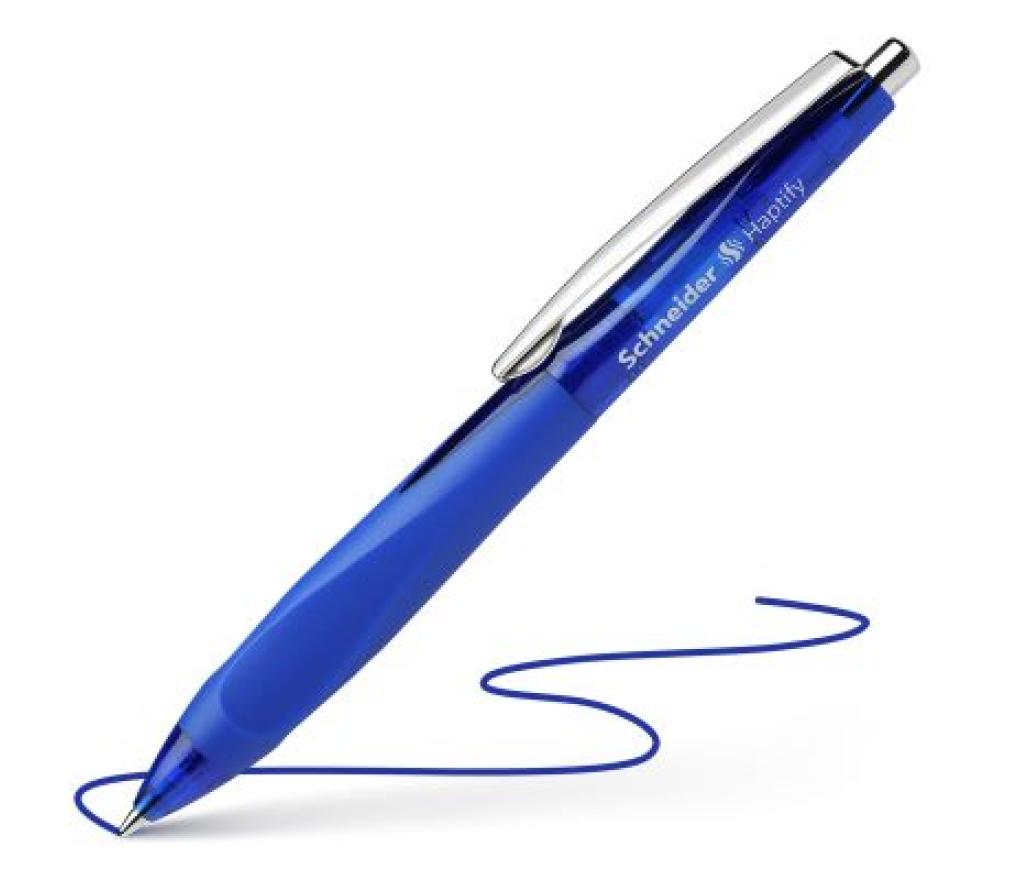 Kogelpen Schneider Haptify intrekbaar blauw - Per stuk