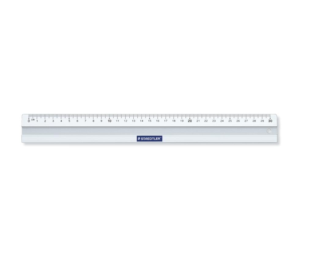 Lat 30 cm aluminium Staedtler antislip - Per stuk