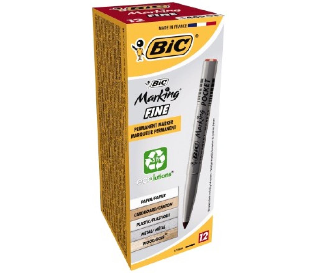 Permanent marker Bic ECOlutions 1445 ronde punt 1,1 mm rood - Per stuk