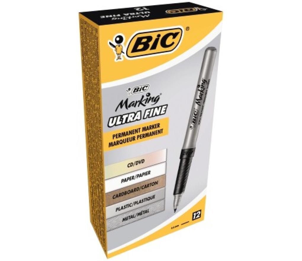Permanent marker Bic Marking CD DVD zwart - Per stuk