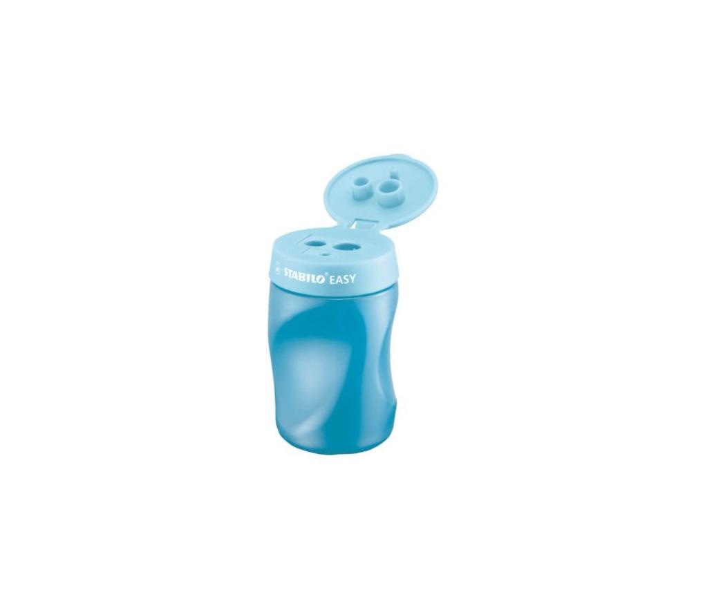 Potloodslijper Stabilo Easy rechtshandig blauw met opvangbakje - Per stuk
