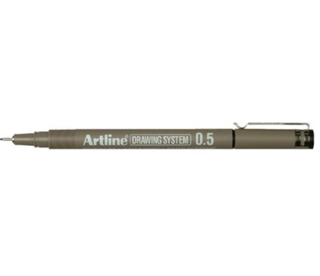 Viltstift Drawing pen Artline 0,5 mm zwart - Per stuk