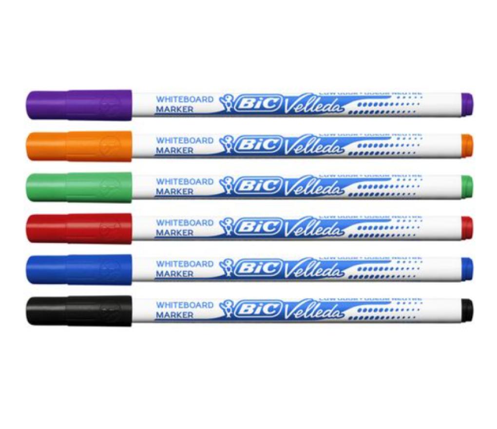 Whiteboardstift Bic Velleda 1721 fijne punt set 8 kleuren - Per pak