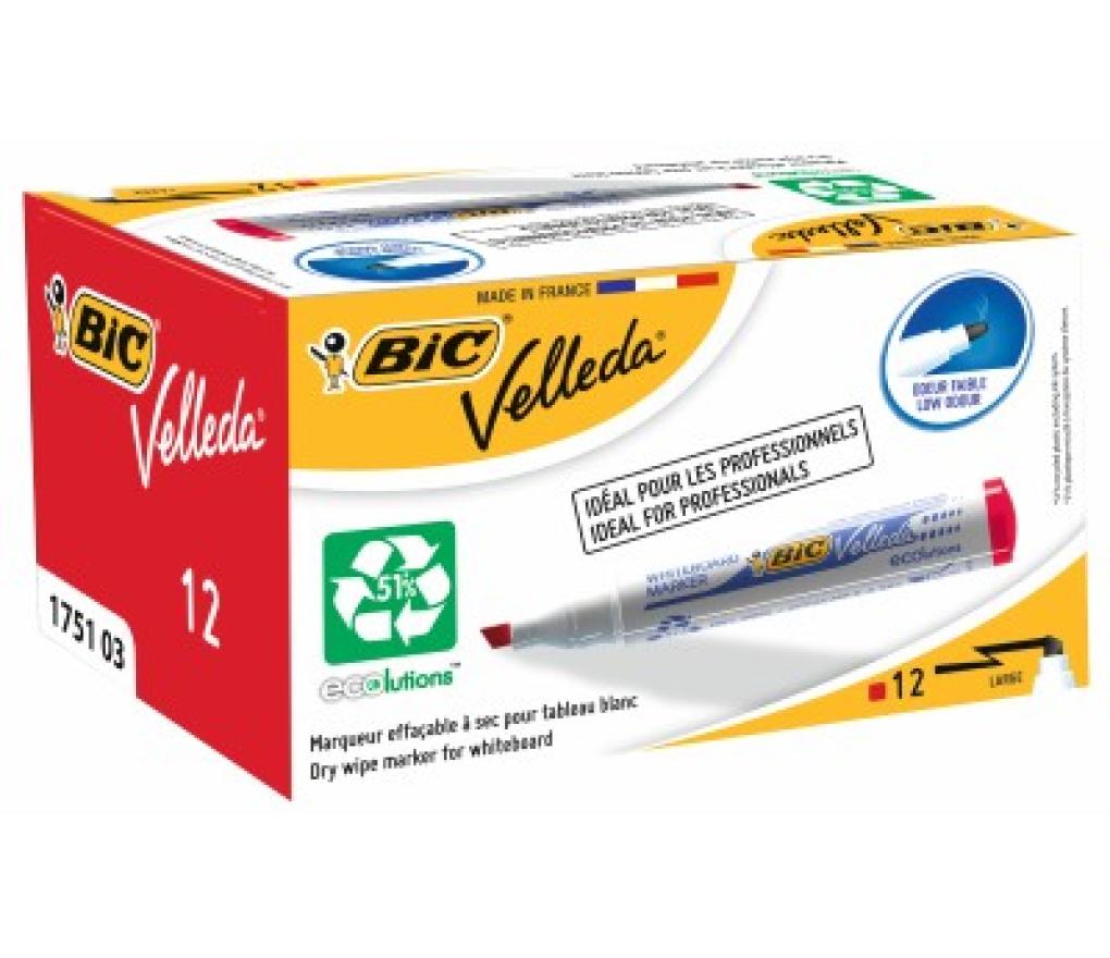 Whiteboardstift Bic Velleda 1751 rood - Per stuk